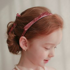 LuckyBambine 女童閃亮蝴蝶結細版髮帶 兒童髮箍