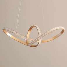 LED 뫼비우스 크리스탈 인테리어 식탁 조명 40W, 골드