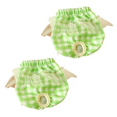 JOYnJOY Dog Pastel Check 衛生內褲 綠色, 2個, 1件, 小型
