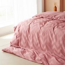 La Pomme 鋸齒紋羽絨寢具組, Dry Rose, 鵝絨被(四季用)+被套