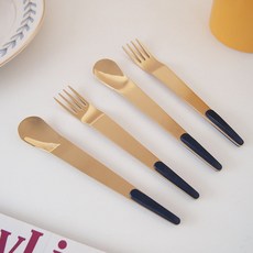 Bogen Sugar Gold 藍色茶匙2p + 叉子2p組合, 1套, 茶匙2p + 茶叉2p