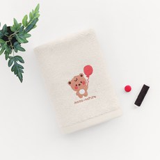 moms nature 嬰幼兒用竹纖維洗臉毛巾 160g, 1個, B 氣球貝尼