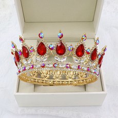 LUNA GLAM 自助婚紗水滴金色皇冠 LUD2, 稜鏡紅(LUD232), 1個