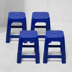 KSY 塑膠簡易方形戶外椅, 藍色, 4個