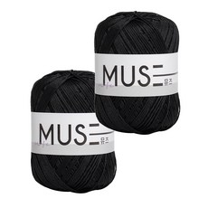 yarna Muse 編織線 65g, 830 黑色, 2個