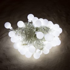 露營櫻桃燈串 50燈 直徑 2.5cm x 長度 5m 3入 + 電線組, 1套, 銀色 + 白色(燈泡), 白色(電線)