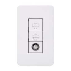 CHEIL ELECTRIC 電燈開關蓋 8P 2開+CATV 2路 白色, 1個