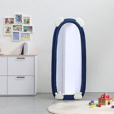 데코퍼니쳐 루씨 벨벳 곰돌이형 전신거울 700 방문설치, 블루