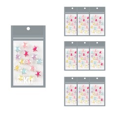 Uniart 迷你珠 粉彩星星鐳射 大 15號, 混合色, 10個