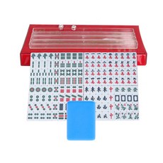 Fun Gamble 麻將 144 Dec 24mm+骰子 2p+尺子 4p 套組, 藍色