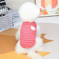 DING DONG PET 狗狗鬆餅格紋熊貼片無袖T恤, 粉紅色, 1個