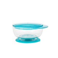 Nuby Tritan材質吸盤輔食碗, 藍色, 1個