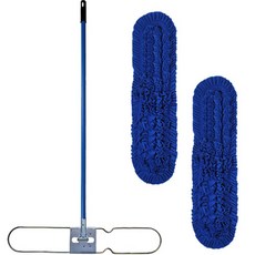 WORLDCLEAN 褶皺超細纖維拖把布 105公分 x 2入 + 平板拖把桿組, 1組, 多色