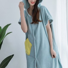 彩虹斗篷沐浴浴巾浴袍, 藍色, 2個