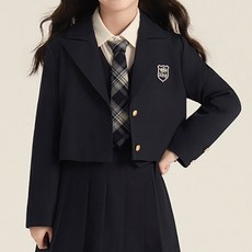 Uvely Tubert 校園風正裝短版西裝領學院風夾克