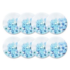 珍珠方晶鋯石寶石亮點鈕扣 Acacia 15mm, 8個, 天藍色