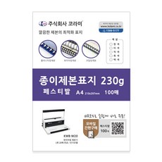 코라미 종이 제본표지 100p, 페스티발적색, A4, 1개