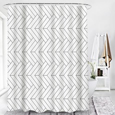 마켓에이 블랙앤화이트 패턴 샤워커튼 TYPE03 200 x 180 cm, 1개