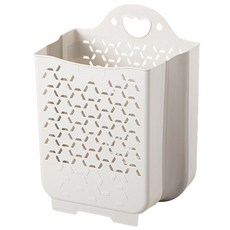 O.LAPLE 壁掛式折疊窄縫洗衣籃, 白色