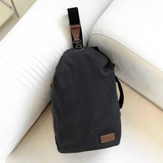 FROMHEAVEN 後背包帆布胸包斜背包 H840, 黑色