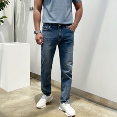 머시따 남성용 마약워싱 테이퍼드 데님 청바지