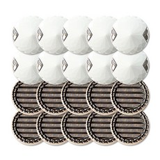 造型鈕扣 線鏈環氧樹脂組合 23mm 10入 + 寶石組合 23mm 10入, 金色(線鏈環氧樹脂組合), 鎳色(寶石組合), 1套