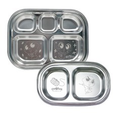 르번 국산 신비아파트 겹쳐지는 스텐식판 2종 세트, 혼합색상, 스텐식판 2구 + 5구, 1개