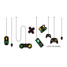 WA. WALL ART 無痕設計壁貼 防水PVC FX7507, 電玩電動 黑色