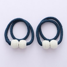 珍珠磁鐵窗簾繩, 海軍, 6個