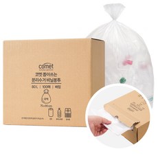 comet 抽取式 分類回收 星形封底 垃圾袋, 80L, 1盒