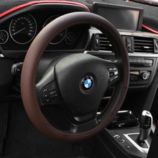 콤마유 통가죽 타공형 원형 핸들커버 포인트, DARK BROWN