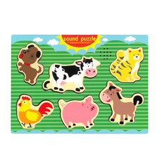 GOOGOOGAGA 聲音拼圖, 1套, 6片, 農場動物