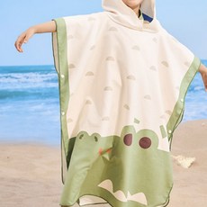 HARAROI 斗篷式連帽浴巾沙灘袍