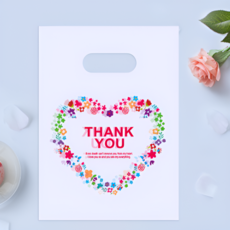 Mamiru 禮品用圓形手提塑膠購物袋 設計 03, 混合顏色, 100個