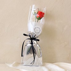 센트바스켓 비누꽃 실버시크 두송이 장미 꽃다발, 레드, 1개