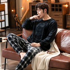 2'nd Pink 男款超細纖維長袖睡衣+長褲套裝