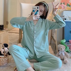 Damon孕婦翻領日常睡衣上下套裝 van714