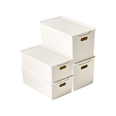 Easy &amp; Free Cozy Living Box Organizer Small 2p + Medium 2p Set, 花白色, 1套