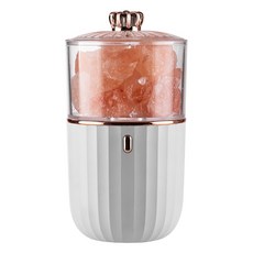 E.B. MADE 喜馬拉雅水晶鹽石香薰淨化七彩小夜燈，ABS樹酯+矽膠+五金材質，78x78x145mm, 純淨白