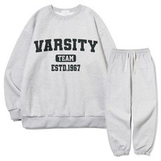 ezy studio Varsity Team Double 大學T + 長褲 寬鬆版型 運動套裝