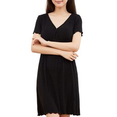 孕婦哺乳V領短袖連身裙 SM489