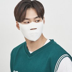 sunmaskin 高級UV防紫外線涼感運動口罩 半罩式, 奶油色, 1個