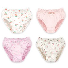 Maykids 女童款愛心花朵印花三角內褲 4件組