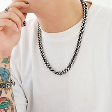 noid-b 男士手術鋼黑色硫化圓形鏈條項鍊 圓形10mm