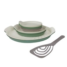 EASY&FREE Mood On 點亮感性廚房餐盤組, 1套, 餐盤 S 9入 + M 4入 + L 2入 + 鍋鏟, 混合色