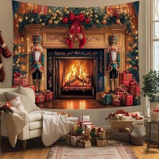 Atihom壁爐快樂聖誕掛毯 厚布, TYPE 10