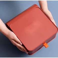 桌上型抽屜收納化妝臺文具多用途保管盒, 紅色, 2個