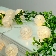 Dometopia USB型 LED 棉球銀色燈泡 30顆 4.5m, 透明電線, 1個