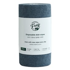 SINCERELY Frog 捲筒式一次性菜瓜布 20x22公分 PP塑膠材質 韓國製造, 深藍色, 60張, 1捲