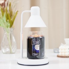 YANKee CANDLe 大瓶蠟燭 + 可調節高度單色融蠟燈 + 2個燈泡組 白色 仲夏之夜, 白色(融蠟燈), 仲夏之夜(揚基蠟燭)